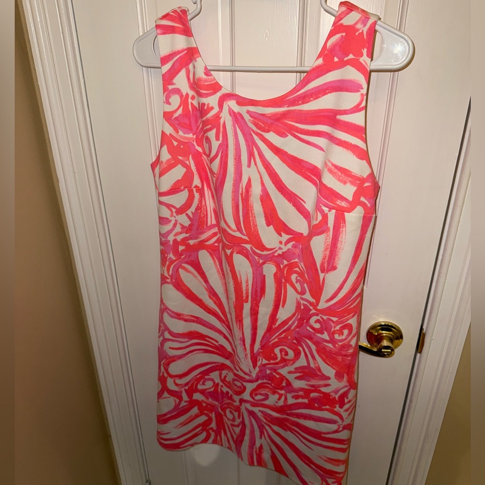 Lilly Pulitzer Callie Shift Dress Pink Sun Ray Shimmy Shimmy
